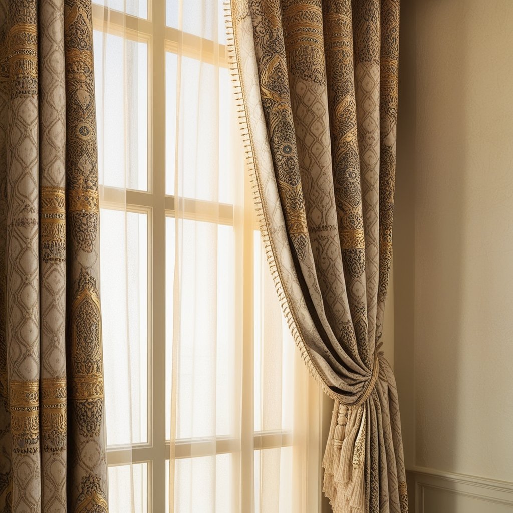 Bespoke Luxury Curtains in Dubai, custom-made to fit your unique style and space.